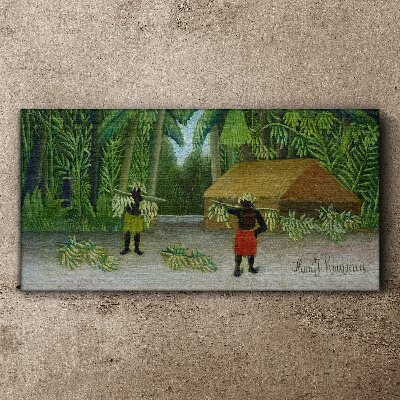 Banana harvest in a tropical landscape Canvas print