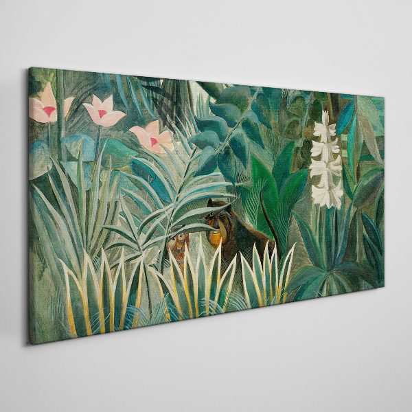 Mysterious forest with wild animals Canvas print