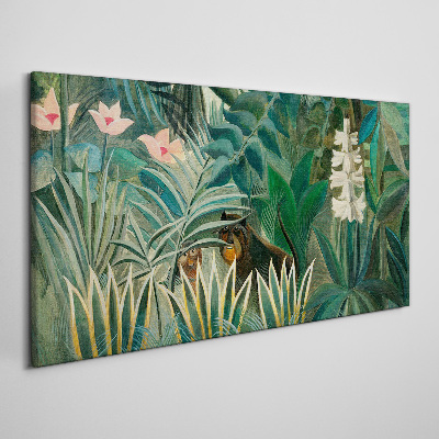 Mysterious forest with wild animals Canvas print