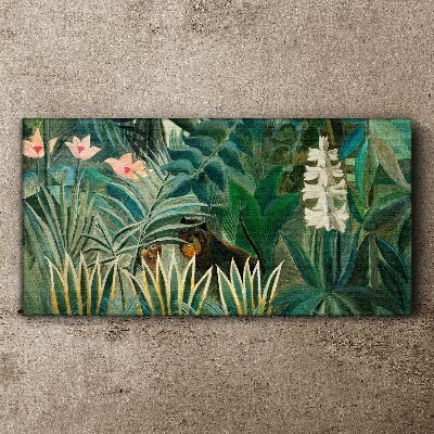 Mysterious forest with wild animals Canvas print