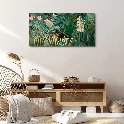 Mysterious forest with wild animals Canvas print
