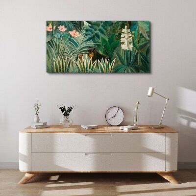 Mysterious forest with wild animals Canvas print