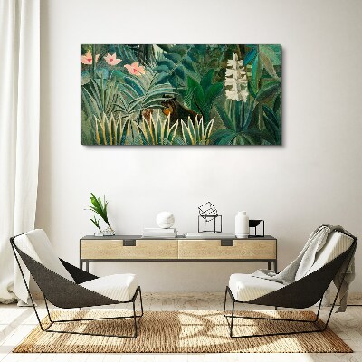 Mysterious forest with wild animals Canvas print