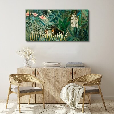 Mysterious forest with wild animals Canvas print
