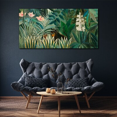 Mysterious forest with wild animals Canvas print