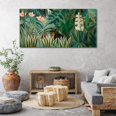 Mysterious forest with wild animals Canvas print