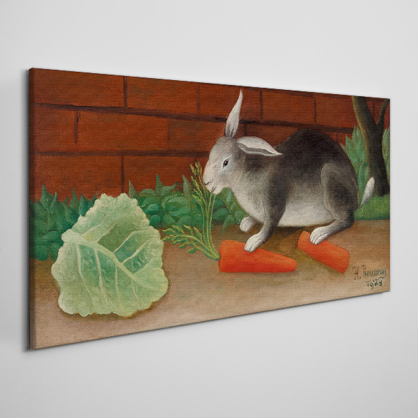 Hare with carrots Canvas print