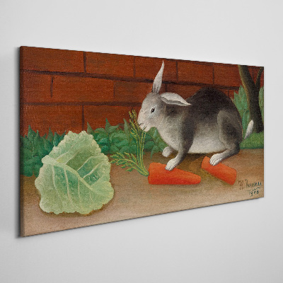 Hare with carrots Canvas print