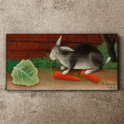 Hare with carrots Canvas print