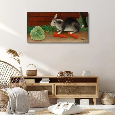 Hare with carrots Canvas print