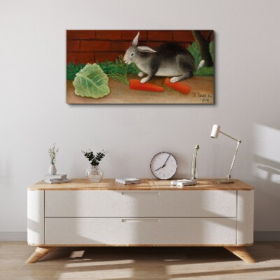Hare with carrots Canvas print