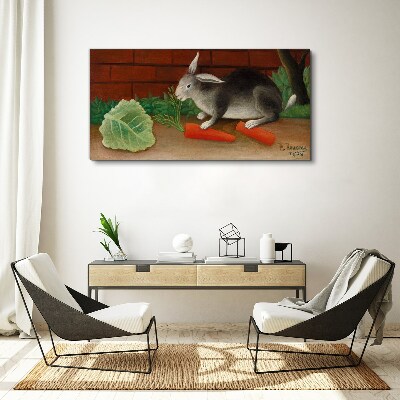 Hare with carrots Canvas print