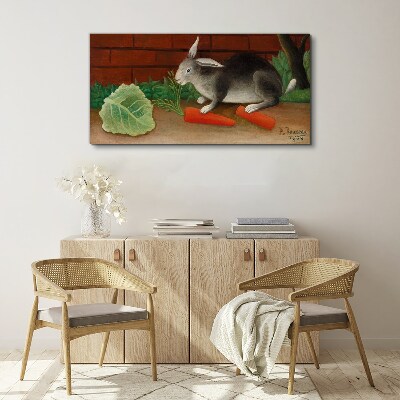 Hare with carrots Canvas print