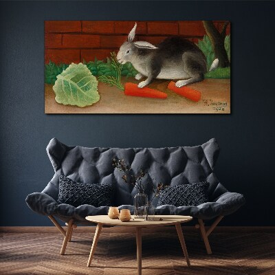 Hare with carrots Canvas print