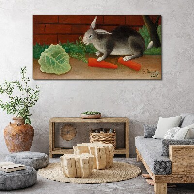 Hare with carrots Canvas print