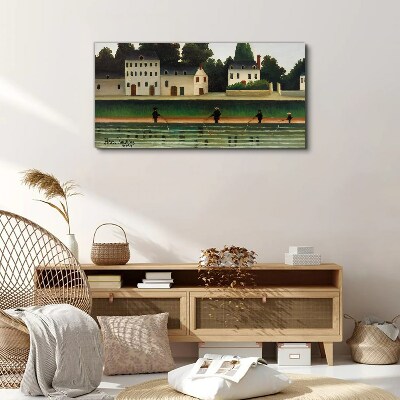 Fish hunters by the river Canvas print