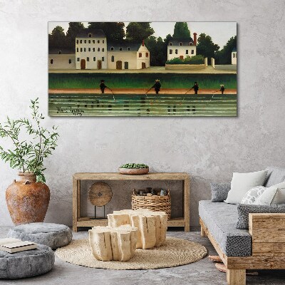Fish hunters by the river Canvas print