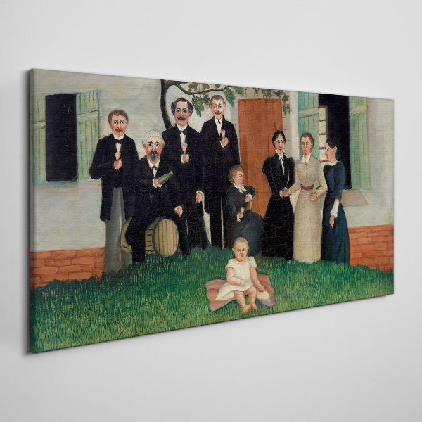 Family meeting in the garden Canvas print