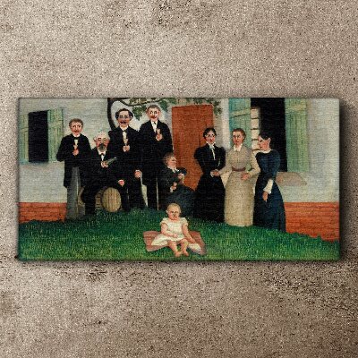 Family meeting in the garden Canvas print