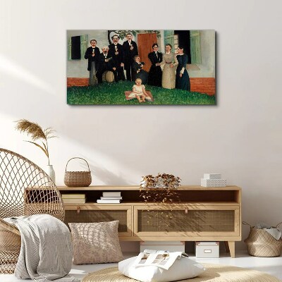 Family meeting in the garden Canvas print