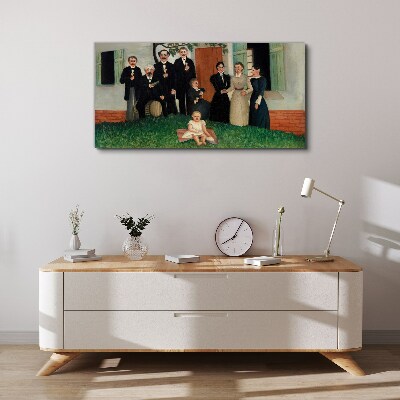 Family meeting in the garden Canvas print