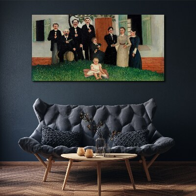 Family meeting in the garden Canvas print