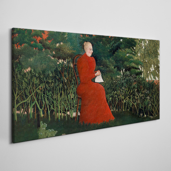 Red Coat in the Garden Canvas print