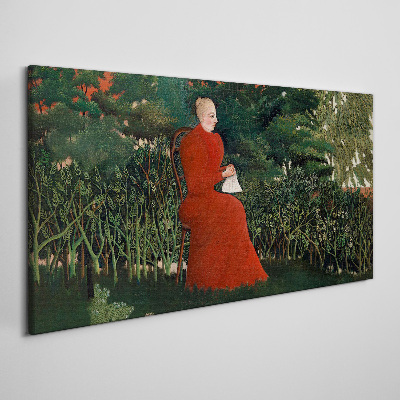Red Coat in the Garden Canvas print