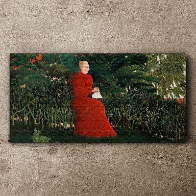 Red Coat in the Garden Canvas print
