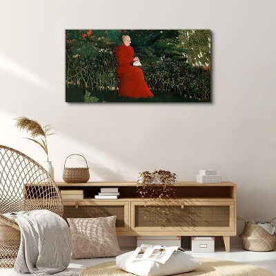 Red Coat in the Garden Canvas print