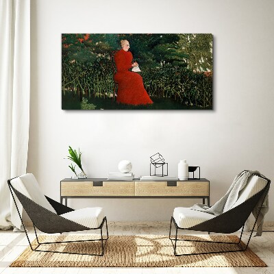 Red Coat in the Garden Canvas print
