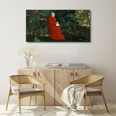 Red Coat in the Garden Canvas print