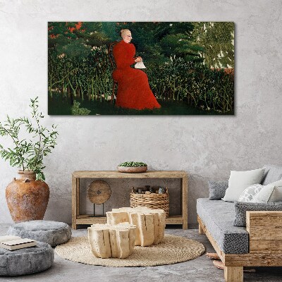 Red Coat in the Garden Canvas print