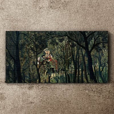 Mysterious Rider in the Forest Canvas print