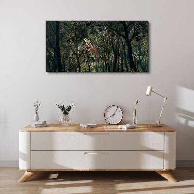 Mysterious Rider in the Forest Canvas print