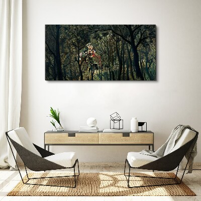Mysterious Rider in the Forest Canvas print