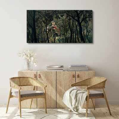 Mysterious Rider in the Forest Canvas print