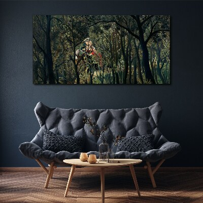 Mysterious Rider in the Forest Canvas print