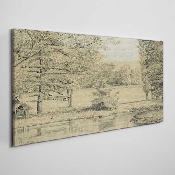 A peaceful landscape by the river Canvas print