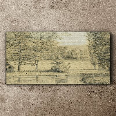 A peaceful landscape by the river Canvas print