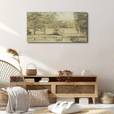 A peaceful landscape by the river Canvas print