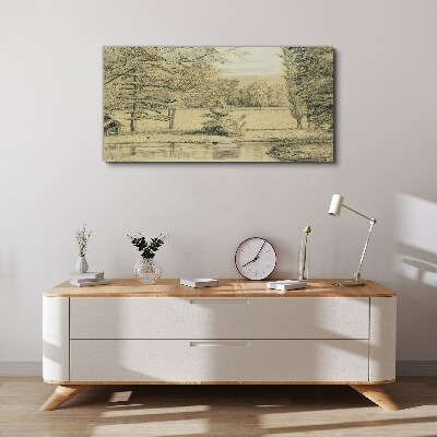 A peaceful landscape by the river Canvas print