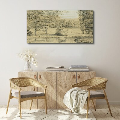 A peaceful landscape by the river Canvas print