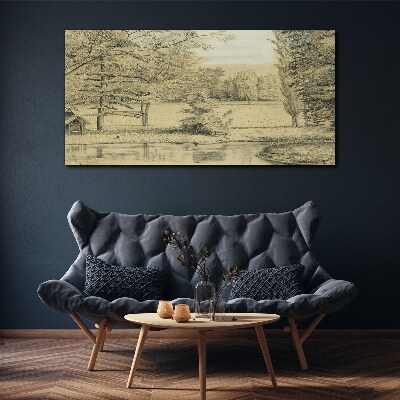 A peaceful landscape by the river Canvas print