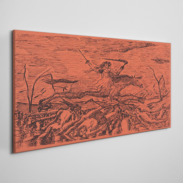 Rider on a Fiery Landscape Canvas print