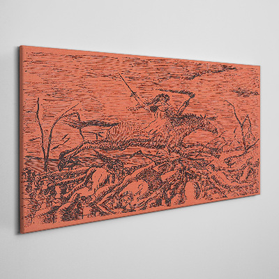 Rider on a Fiery Landscape Canvas print