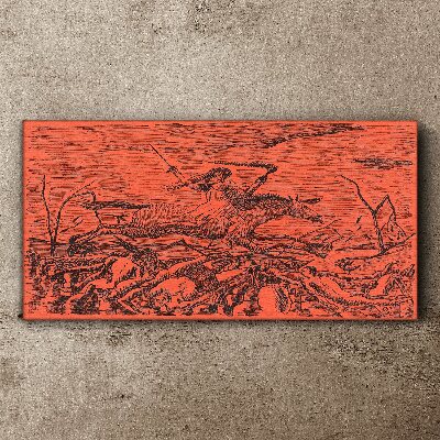 Rider on a Fiery Landscape Canvas print