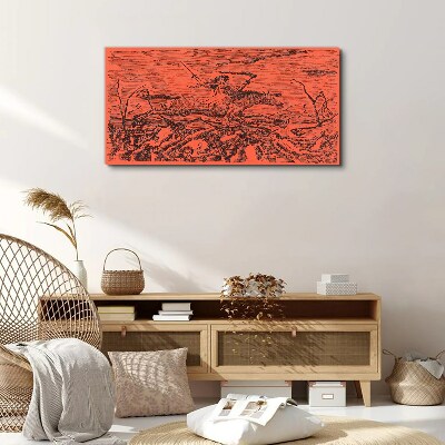Rider on a Fiery Landscape Canvas print