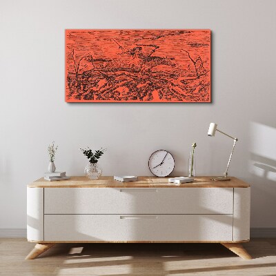 Rider on a Fiery Landscape Canvas print