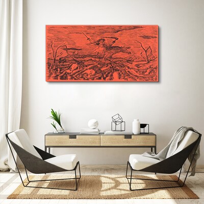 Rider on a Fiery Landscape Canvas print